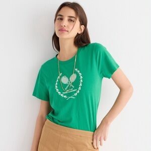 J. Crew Broken-in Jersey "Tennis Tournament" Relaxed T-Shirt Small